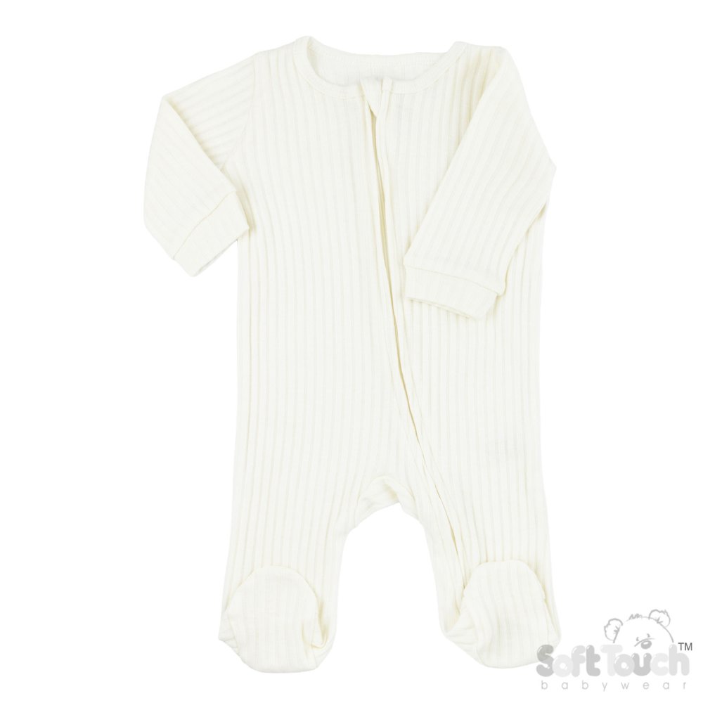 SS4600-MA-36: Marshmallow Ribbed Sleepsuit (3-6 Months) SS4600-MA-36: Marshmallow Ribbed Sleepsuit (3-6 Months)